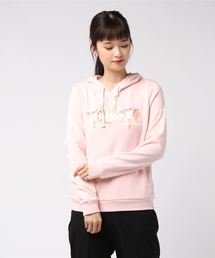 W HRLY BROTANICAL PO FLC / レディース プルオーバーパーカーボックスロゴ サーフカジュアル フロントロゴ ボタニカルライン