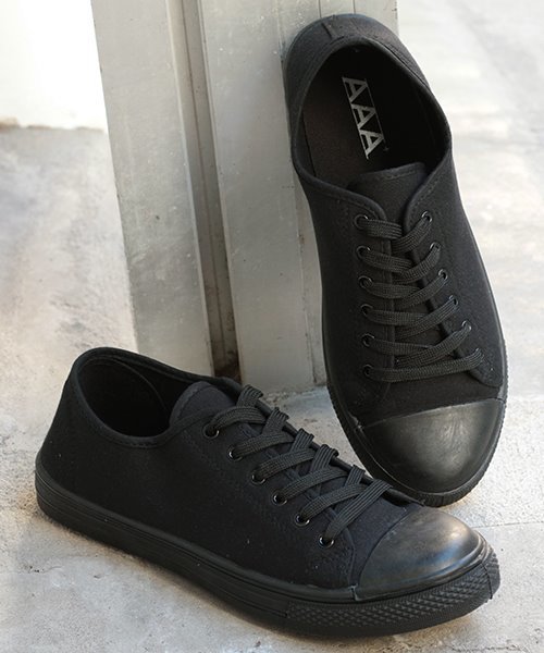 AAA（トリプルエー）の「AAA / オーセンティック レースアップ ローテクスニーカー（2326）（スニーカー・レディース・ホワイト/ブラック/カーキ/シルバー/ホワイト×ブラック/ブラック系その他/ブルー系その他/キナリ/グレー/レッド/ブルー系その他2/グレー系その他/ベージュ/ブラック系その他2/ホワイト系その他/ネイビー/ホワイト系その他2/ブラウン/イエロー/レッド系その他/グリーン/チェック/ワイン/オレンジ/ライトブルー/ブラック系その他3/ピンク/ブルー系その他3・40/44/42/36/34/38/22/26/24/30/32/28）」の9枚目の写真