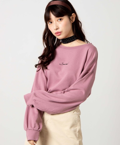 WEGO（ウィゴー）の「WEGO/【2点セット】スカーフ付きスウェット（スウェット・レディース・スミクロ/アイボリー/ピンク/ベージュ/ライトピンク・FREE）」の4枚目の写真