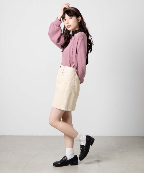 WEGO（ウィゴー）の「WEGO/【2点セット】スカーフ付きスウェット（スウェット・レディース・スミクロ/アイボリー/ピンク/ベージュ/ライトピンク・FREE）」の6枚目の写真