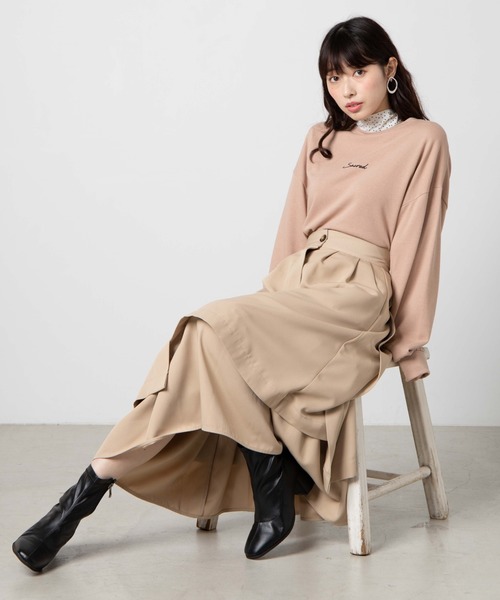 WEGO（ウィゴー）の「WEGO/【2点セット】スカーフ付きスウェット（スウェット・レディース・スミクロ/アイボリー/ピンク/ベージュ/ライトピンク・FREE）」の19枚目の写真