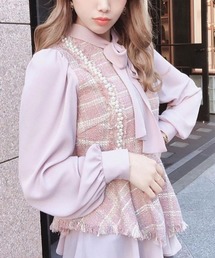 eimy istoireチェックツイードパールポイントブラウス✨ EIMY ISTOIRE（エイミーイストワール）の「チェックツイードパール