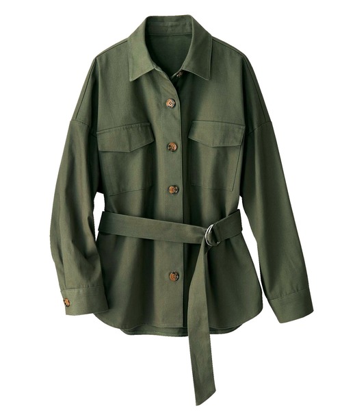 GeeRA(ジーラ)の「ベルト付ミリタリージャケット(ミリタリージャケット・レディース・ベージュ/カーキ・MEDIUM/LARGE/X-LARGE/XX-LARGE)」の7枚目の写真