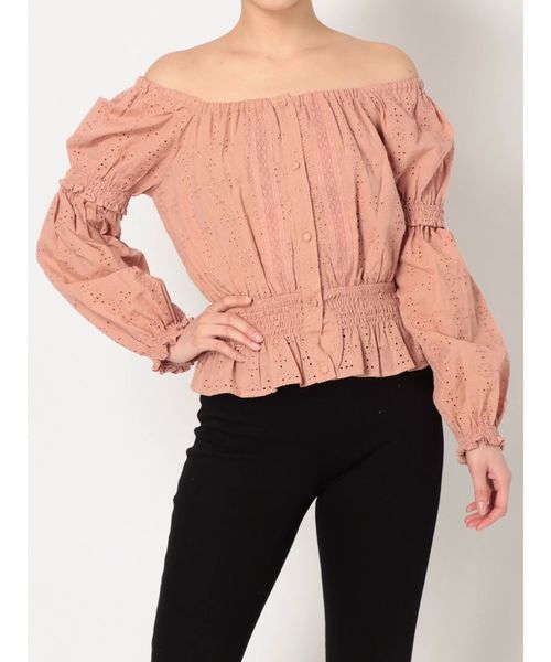 dazzlin(ダズリン)の「【ももち×dazzlin】4WAYレースブラウス(シャツ/ブラウス・レディース・ホワイト/ベージュ/サーモンピンク/ブラック・FREE)」の11枚目の写真