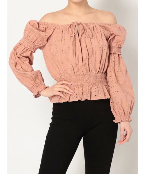 dazzlin(ダズリン)の「【ももち×dazzlin】4WAYレースブラウス(シャツ/ブラウス・レディース・ホワイト/ベージュ/サーモンピンク/ブラック・FREE)」の9枚目の写真