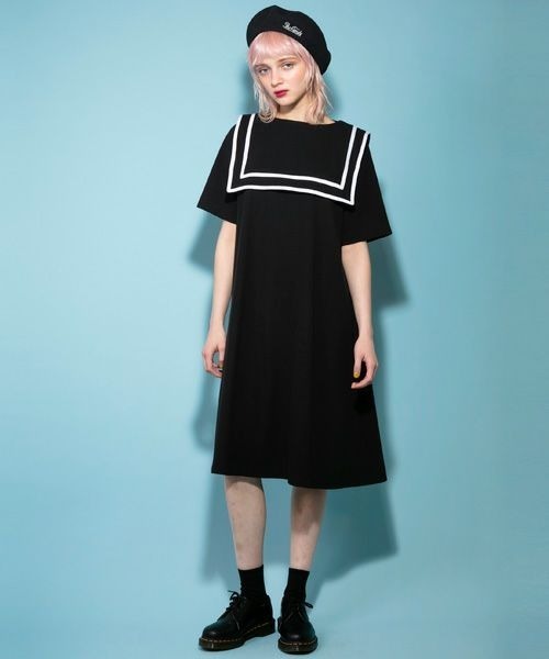 Candy Stripper（キャンディストリッパー）の「SAILOR RIB ワンピース（ワンピース・レディース・ブラック/チャコールグレー・2）」の2枚目の写真