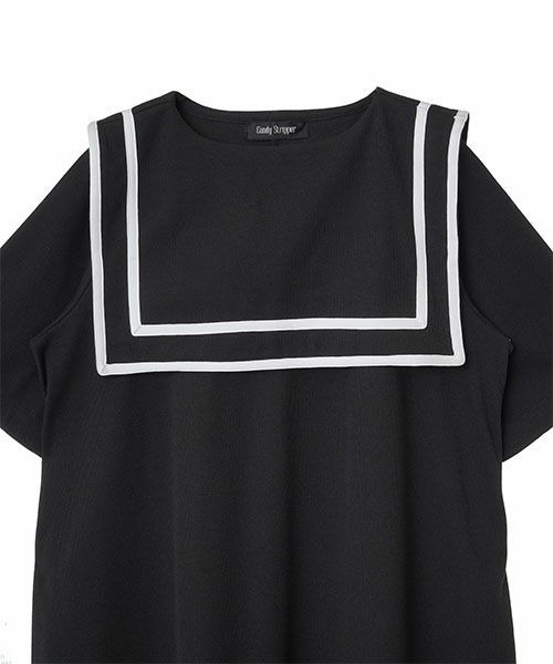 Candy Stripper（キャンディストリッパー）の「SAILOR RIB ワンピース（ワンピース・レディース・ブラック/チャコールグレー・2）」の7枚目の写真