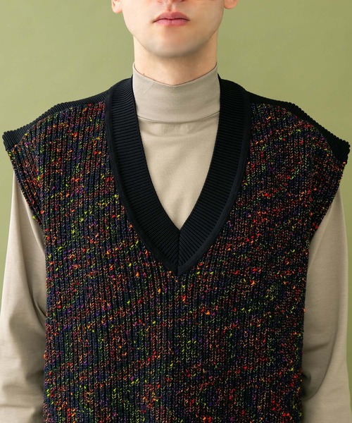 UNITED TOKYO（ユナイテッドトウキョウ）の「ネオンネップオーバーサイズニットベスト（ベスト・メンズ・ブラック/ベージュ・FREE）」の7枚目の写真