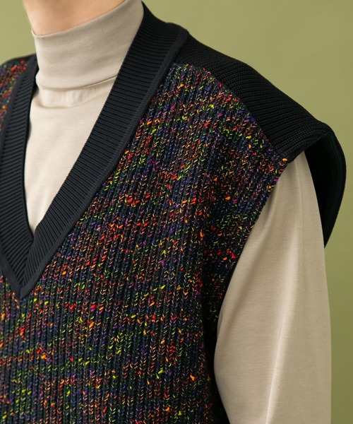 UNITED TOKYO（ユナイテッドトウキョウ）の「ネオンネップオーバーサイズニットベスト（ベスト・メンズ・ブラック/ベージュ・FREE）」の8枚目の写真