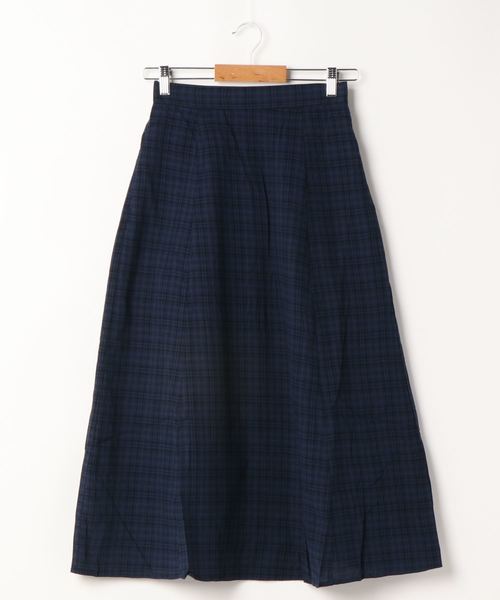 earth music&ecology（アースミュージックアンドエコロジー）の「チェックサッカーセミフレアスカート ＊（スカート・レディース・ミント/ベージュ/ネイビー/ピンク・FREE）」の7枚目の写真