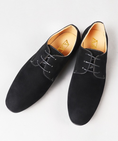 AAA+（サンエープラス）の「AAA+ スエード外羽プレーントゥ（ドレスシューズ・メンズ・ブラック/レッド/ダークブラウン/ネイビー/ブラウン・41/39/40/42/43/44）」の2枚目の写真