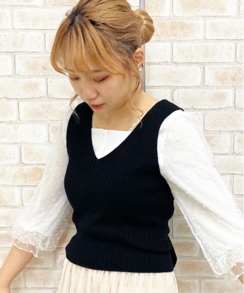 apres jour（アプレジュール）の「ベスト×ブラウスセット【ZOZOTOWN限定アイテム】（シャツ/ブラウス・レディース・ブラック/その他/モカ/ライトベージュ・フリー）」の5枚目の写真