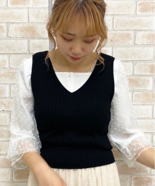 apres jour（アプレジュール）の「ベスト×ブラウスセット【ZOZOTOWN限定アイテム】（シャツ/ブラウス・レディース・ブラック/その他/モカ/ライトベージュ・フリー）」の6枚目の写真