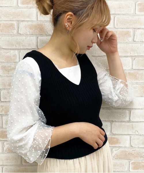 apres jour（アプレジュール）の「ベスト×ブラウスセット【ZOZOTOWN限定アイテム】（シャツ/ブラウス・レディース・ブラック/その他/モカ/ライトベージュ・フリー）」の7枚目の写真
