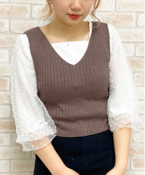 apres jour（アプレジュール）の「ベスト×ブラウスセット【ZOZOTOWN限定アイテム】（シャツ/ブラウス・レディース・ブラック/その他/モカ/ライトベージュ・フリー）」の10枚目の写真