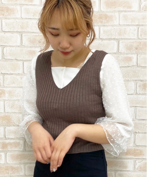 apres jour（アプレジュール）の「ベスト×ブラウスセット【ZOZOTOWN限定アイテム】（シャツ/ブラウス・レディース・ブラック/その他/モカ/ライトベージュ・フリー）」の11枚目の写真