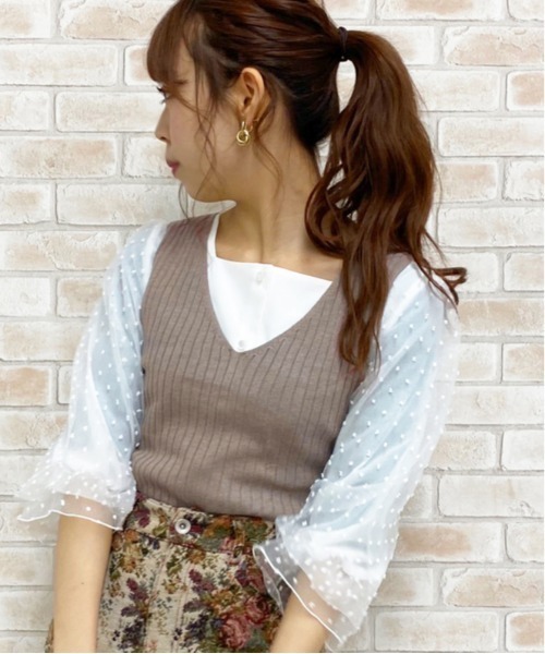 apres jour（アプレジュール）の「ベスト×ブラウスセット【ZOZOTOWN限定アイテム】（シャツ/ブラウス・レディース・ブラック/その他/モカ/ライトベージュ・フリー）」の22枚目の写真