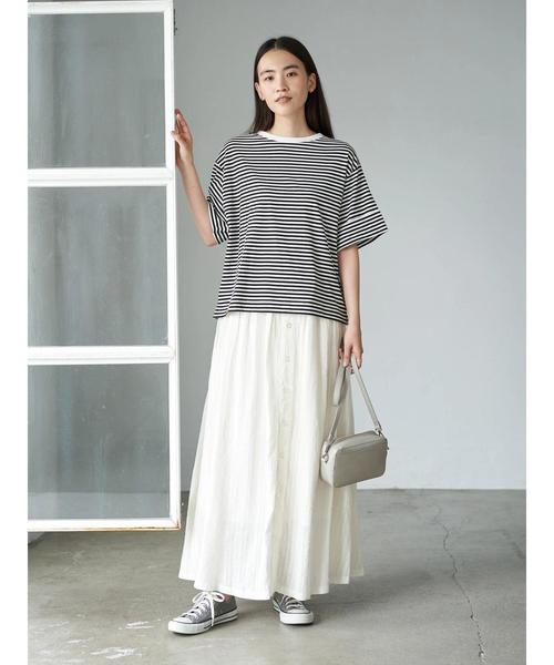 AMERICAN HOLIC（アメリカンホリック）の「袖折り返しクルーネックゆるカットプルオーバー　＊〇（Tシャツ/カットソー・レディース・ブラック/オフホワイト/ピンクベージュ/その他7・FREE）」の13枚目の写真