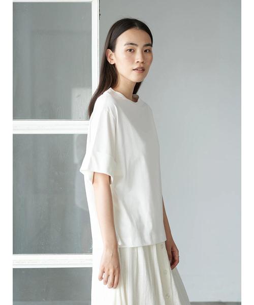 AMERICAN HOLIC（アメリカンホリック）の「袖折り返しクルーネックゆるカットプルオーバー　＊〇（Tシャツ/カットソー・レディース・ブラック/オフホワイト/ピンクベージュ/その他7・FREE）」の17枚目の写真
