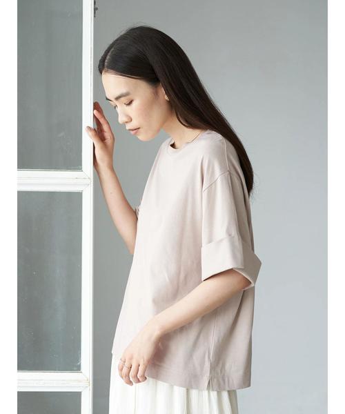 AMERICAN HOLIC（アメリカンホリック）の「袖折り返しクルーネックゆるカットプルオーバー　＊〇（Tシャツ/カットソー・レディース・ブラック/オフホワイト/ピンクベージュ/その他7・FREE）」の20枚目の写真