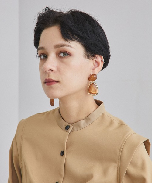 UNITED TOKYO（ユナイテッドトウキョウ）の「マーブルペブルピアス（ピアス（両耳用）・レディース・ブラウン/ネイビー・FREE）」の9枚目の写真