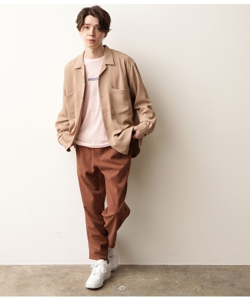 JUNRED（ジュンレッド）の「オープンカラーWポケットシャツ（シャツ/ブラウス・メンズ・ブラック/ベージュ/サックスブルー・S/M/L）」の14枚目の写真