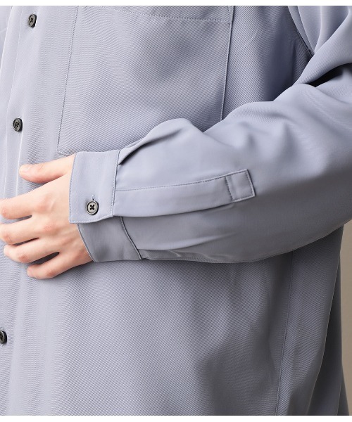 JUNRED（ジュンレッド）の「オープンカラーWポケットシャツ（シャツ/ブラウス・メンズ・ブラック/ベージュ/サックスブルー・S/M/L）」の21枚目の写真