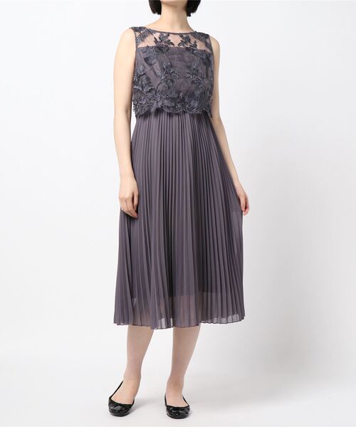 セール ワンピース レース切り替えプリーツワンピース ワンピース Bud Bud ローズバッド のファッション Rose Rose
