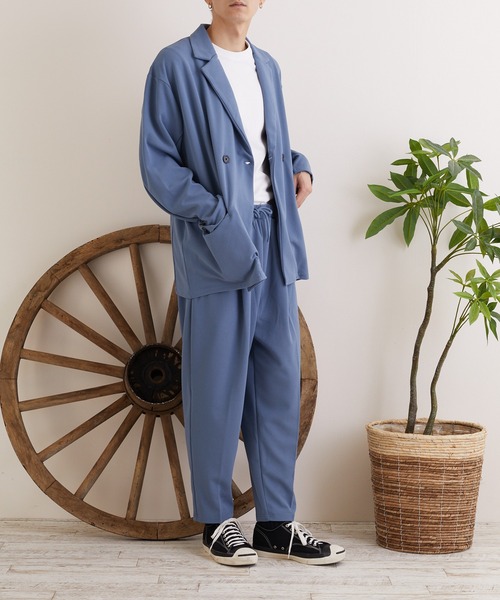 TONE SELECT WEAR(トーンセレクトウェア)の「【TONE MEN'S】梨地ジャージテーパードパンツ(BL)(その他パンツ・メンズ・ブラック/ブラウン/グレイッシュベージュ/ブルー・MEDIUM/LARGE)」の10枚目の写真