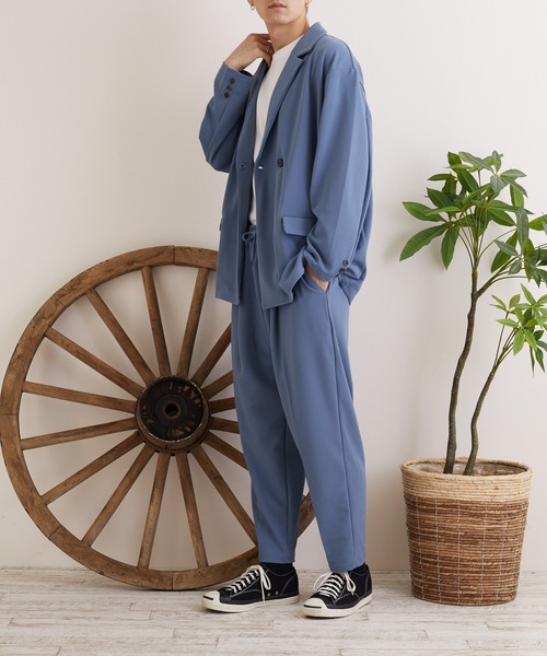 TONE SELECT WEAR(トーンセレクトウェア)の「【TONE MEN'S】梨地ジャージテーパードパンツ(BL)(その他パンツ・メンズ・ブラック/ブラウン/グレイッシュベージュ/ブルー・MEDIUM/LARGE)」の9枚目の写真