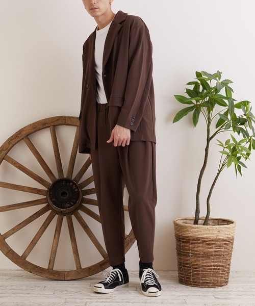 TONE SELECT WEAR(トーンセレクトウェア)の「【TONE MEN'S】梨地ジャージテーパードパンツ(BL)(その他パンツ・メンズ・ブラック/ブラウン/グレイッシュベージュ/ブルー・MEDIUM/LARGE)」の5枚目の写真