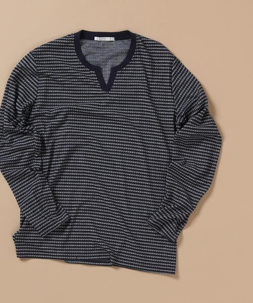 ジオメトリックボーダーキーネックtシャツ Tシャツ カットソー Mens トップス Mens Melrose メンズメルローズ のファッション