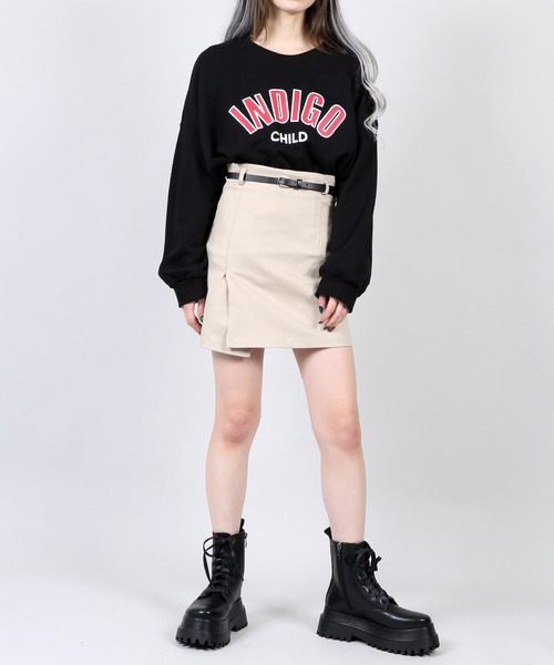 DING(ディング)の「DING/ベルト付きミニスカート(スカート・レディース・ブラック/ベージュ・FREE)」の9枚目の写真