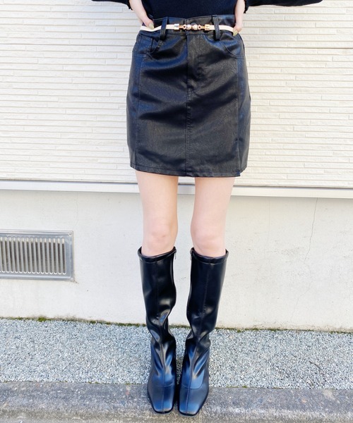 Loueme（ルエム）の「ストレッチヒールロングブーツ（ブーツ・レディース・ブラウン/ブラック・M/S/L）」の7枚目の写真