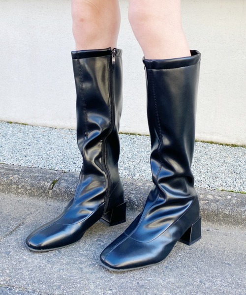 Loueme（ルエム）の「ストレッチヒールロングブーツ（ブーツ・レディース・ブラウン/ブラック・M/S/L）」の3枚目の写真