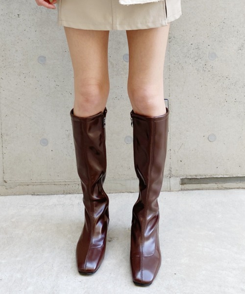 Loueme（ルエム）の「ストレッチヒールロングブーツ（ブーツ・レディース・ブラウン/ブラック・M/S/L）」の9枚目の写真