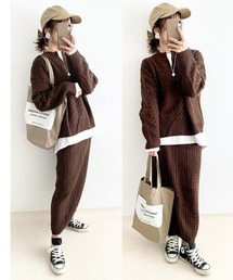 SUGAR BISKET | ケーブルニットセットアップ(ニット/セーター)