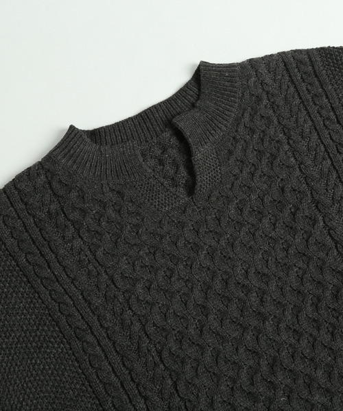 SUGAR BISKET（シュガービスケット）の「ケーブルニットセットアップ（ニット/セーター・レディース・ブラック/ブラウン/ダークグレー/スモークピンク/グレイッシュベージュ・M/L）」の8枚目の写真