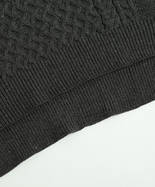 SUGAR BISKET（シュガービスケット）の「ケーブルニットセットアップ（ニット/セーター・レディース・ブラック/ブラウン/ダークグレー/スモークピンク/グレイッシュベージュ・M/L）」の6枚目の写真