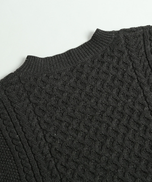 SUGAR BISKET（シュガービスケット）の「ケーブルニットセットアップ（ニット/セーター・レディース・ブラック/ブラウン/ダークグレー/スモークピンク/グレイッシュベージュ・M/L）」の9枚目の写真