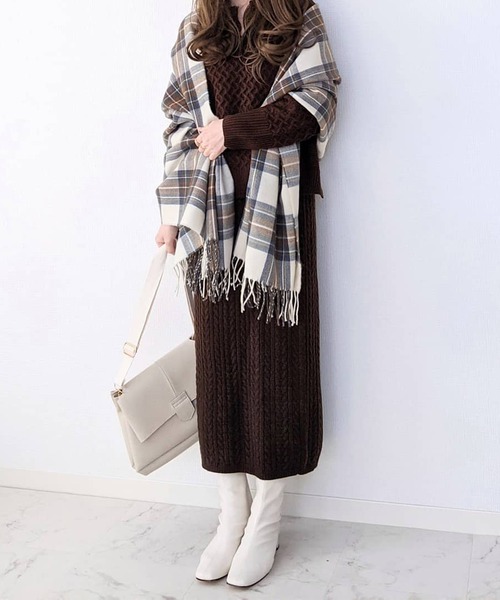 SUGAR BISKET（シュガービスケット）の「ケーブルニットセットアップ（ニット/セーター・レディース・ブラック/ブラウン/ダークグレー/スモークピンク/グレイッシュベージュ・M/L）」の18枚目の写真