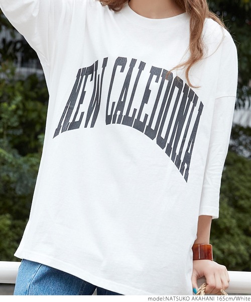 coca(coca)(コカ)の「ビックシルエットカレッジロゴTシャツ(Tシャツ/カットソー・レディース・ホワイト/ベージュ/チャコールグレー・ONE SIZE)」の9枚目の写真