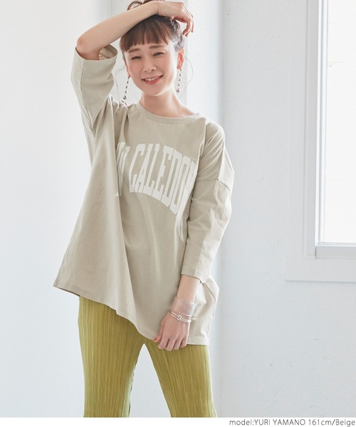 coca(coca)(コカ)の「ビックシルエットカレッジロゴTシャツ(Tシャツ/カットソー・レディース・ホワイト/ベージュ/チャコールグレー・ONE SIZE)」の19枚目の写真