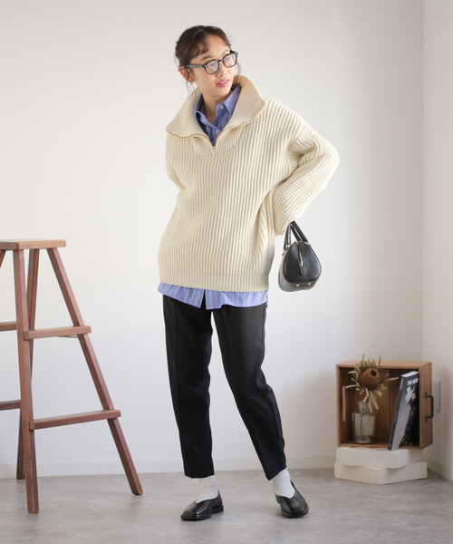 JOINT WORKS（ジョイントワークス）の「J-タックテーパーパンツ（スラックス・レディース・ブラック/ピンク/ブルー系その他・SMALL/MEDIUM）」の4枚目の写真