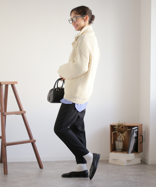 JOINT WORKS（ジョイントワークス）の「J-タックテーパーパンツ（スラックス・レディース・ブラック/ピンク/ブルー系その他・SMALL/MEDIUM）」の5枚目の写真