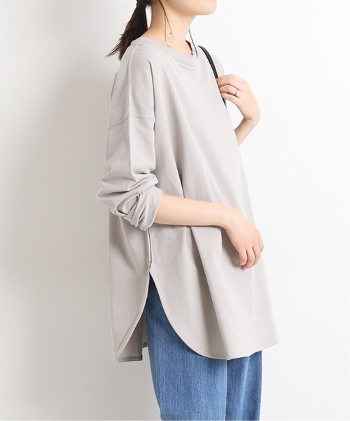 SLOBE IENA（スローブイエナ）の「BIGロンTEE【手洗い可能】◆（Tシャツ/カットソー・レディース・ベージュ/カーキ/ホワイト・FREE）」の2枚目の写真