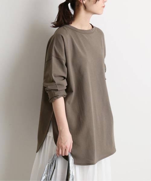 SLOBE IENA（スローブイエナ）の「BIGロンTEE【手洗い可能】◆（Tシャツ/カットソー・レディース・ベージュ/カーキ/ホワイト・FREE）」の3枚目の写真