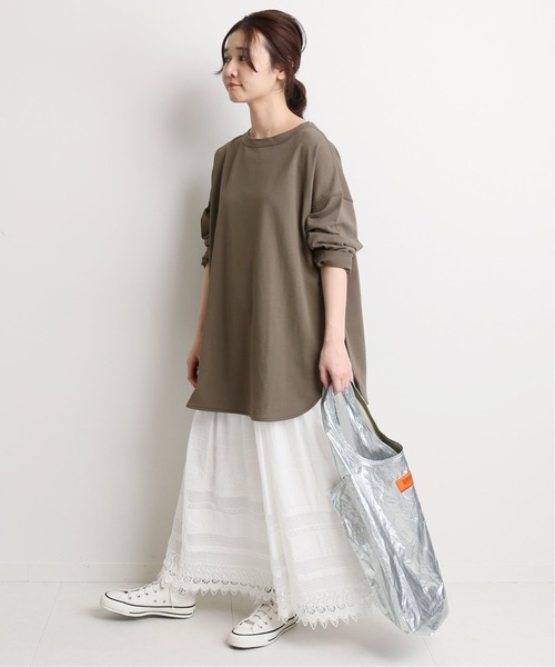 SLOBE IENA（スローブイエナ）の「BIGロンTEE【手洗い可能】◆（Tシャツ/カットソー・レディース・ベージュ/カーキ/ホワイト・FREE）」の21枚目の写真