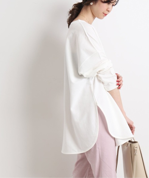 SLOBE IENA（スローブイエナ）の「BIGロンTEE【手洗い可能】◆（Tシャツ/カットソー・レディース・ベージュ/カーキ/ホワイト・FREE）」の6枚目の写真