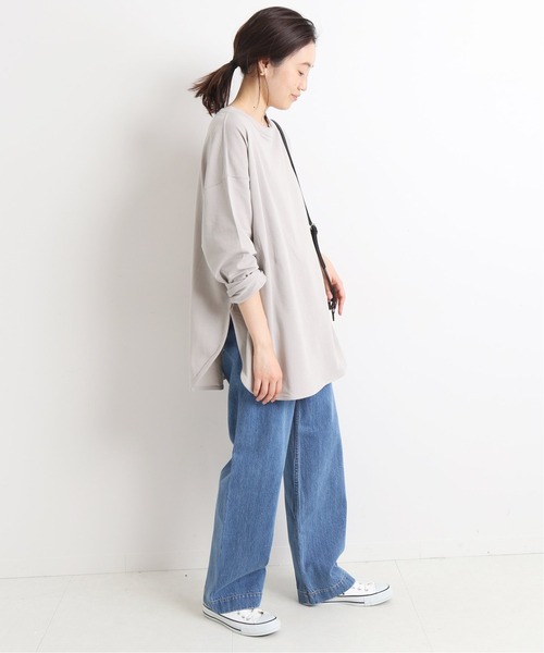 SLOBE IENA（スローブイエナ）の「BIGロンTEE【手洗い可能】◆（Tシャツ/カットソー・レディース・ベージュ/カーキ/ホワイト・FREE）」の19枚目の写真